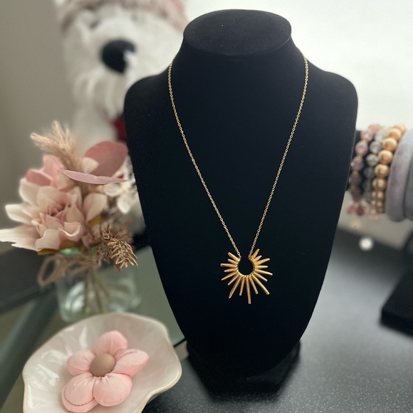 Jewelry - **Half Sun Stainless Steel Necklace** 🌟